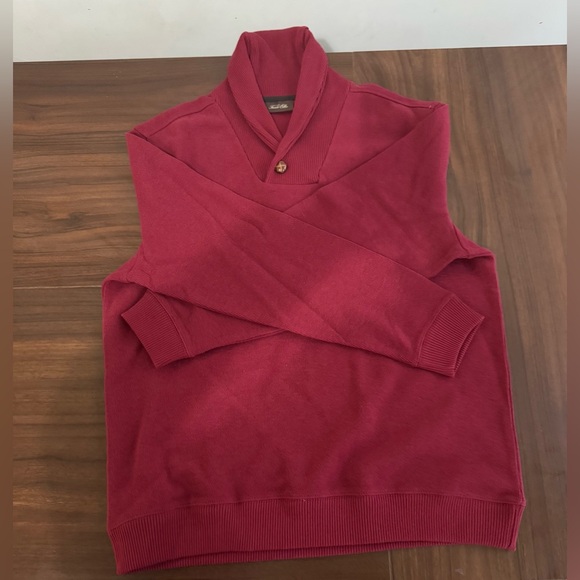 Tasso Elba Men's Textured Shawl-Collar Pullover Sweater in red size L - Picture 2 of 10